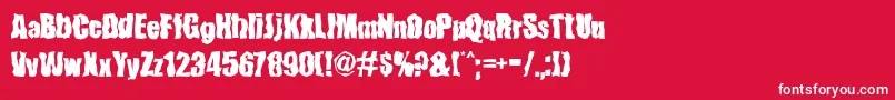 FenderBenderFont-Schriftart – Weiße Schriften auf rotem Hintergrund