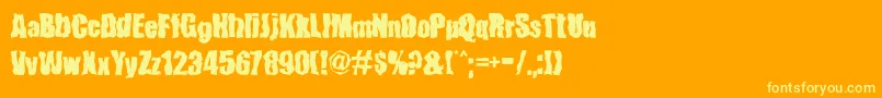 FenderBenderFont Font – Yellow Fonts on Orange Background
