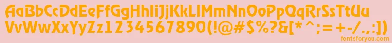RewinderdemiRegular Font – Orange Fonts on Pink Background