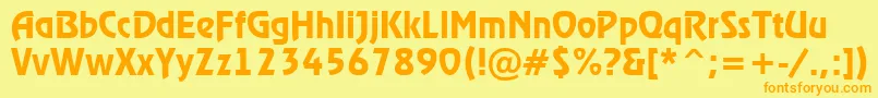 RewinderdemiRegular Font – Orange Fonts on Yellow Background