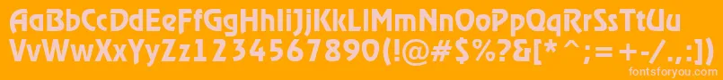 RewinderdemiRegular Font – Pink Fonts on Orange Background