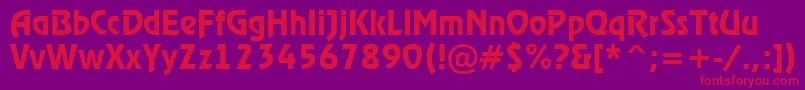 RewinderdemiRegular-fontti – punaiset fontit violetilla taustalla