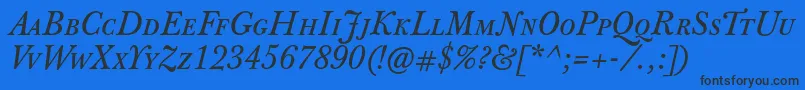 JbaskervilletcapsItalic Font – Black Fonts on Blue Background