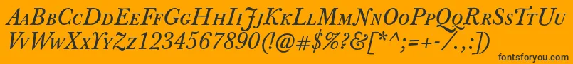 JbaskervilletcapsItalic Font – Black Fonts on Orange Background