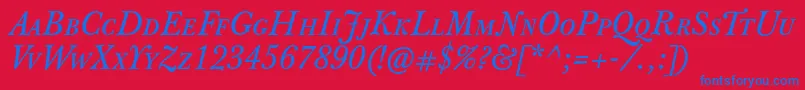 JbaskervilletcapsItalic Font – Blue Fonts on Red Background