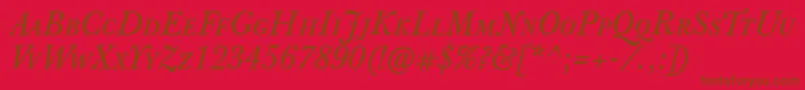 JbaskervilletcapsItalic Font – Brown Fonts on Red Background