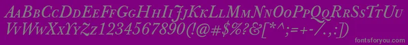 JbaskervilletcapsItalic Font – Gray Fonts on Purple Background