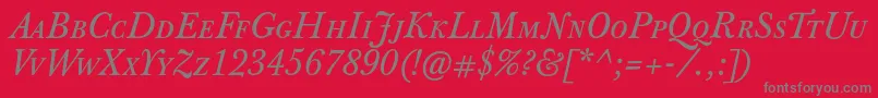 JbaskervilletcapsItalic Font – Gray Fonts on Red Background