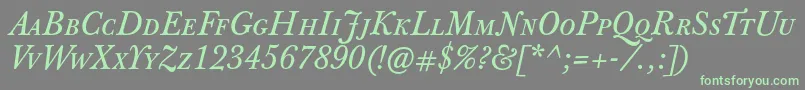 JbaskervilletcapsItalic Font – Green Fonts on Gray Background