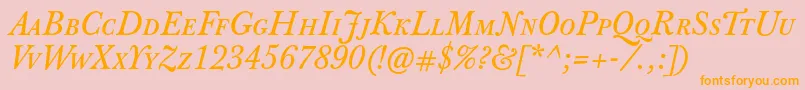 JbaskervilletcapsItalic Font – Orange Fonts on Pink Background