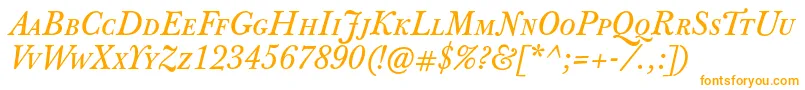 JbaskervilletcapsItalic Font – Orange Fonts on White Background