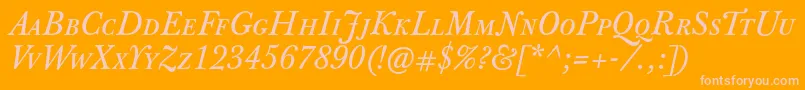 JbaskervilletcapsItalic Font – Pink Fonts on Orange Background