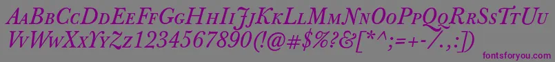 JbaskervilletcapsItalic Font – Purple Fonts on Gray Background