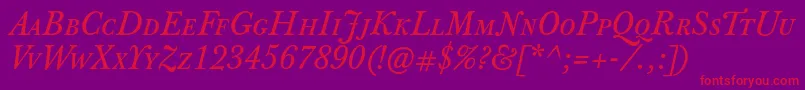 JbaskervilletcapsItalic Font – Red Fonts on Purple Background