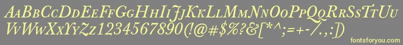 JbaskervilletcapsItalic Font – Yellow Fonts on Gray Background