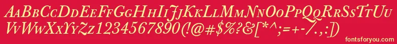 JbaskervilletcapsItalic Font – Yellow Fonts on Red Background