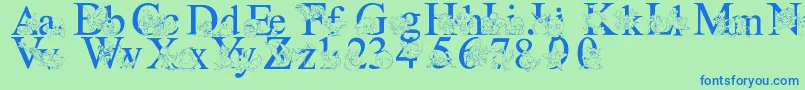 Lms Pokemon Master Solid-fontti – siniset fontit vihreällä taustalla