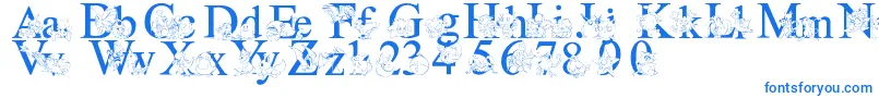 Lms Pokemon Master Solid-Schriftart – Blaue Schriften auf weißem Hintergrund