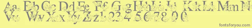 フォントLms Pokemon Master Solid – 黄色の背景に灰色の文字