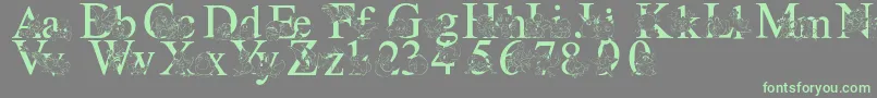 Шрифт Lms Pokemon Master Solid – зелёные шрифты на сером фоне