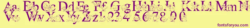 Шрифт Lms Pokemon Master Solid – фиолетовые шрифты на жёлтом фоне