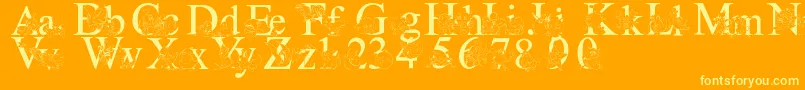 Шрифт Lms Pokemon Master Solid – жёлтые шрифты на оранжевом фоне