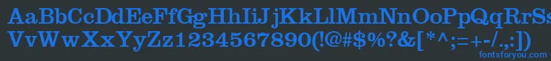 IntroitsskRegular-Schriftart – Blaue Schriften auf schwarzem Hintergrund