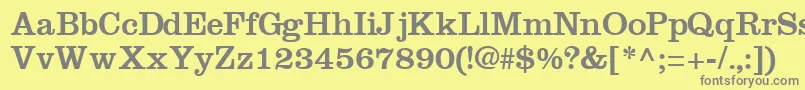 IntroitsskRegular Font – Gray Fonts on Yellow Background