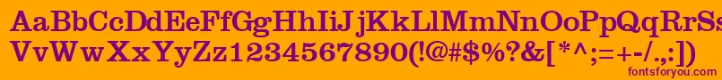 IntroitsskRegular Font – Purple Fonts on Orange Background