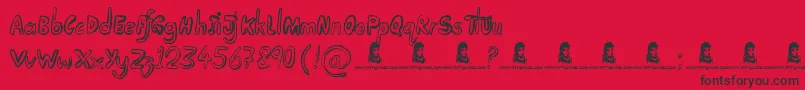 TakingNotice Font – Black Fonts on Red Background