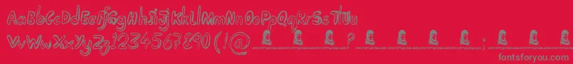 TakingNotice Font – Gray Fonts on Red Background