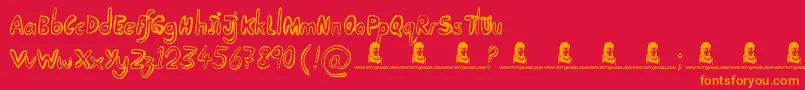 TakingNotice Font – Orange Fonts on Red Background