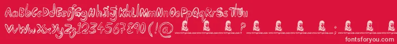 TakingNotice Font – Pink Fonts on Red Background