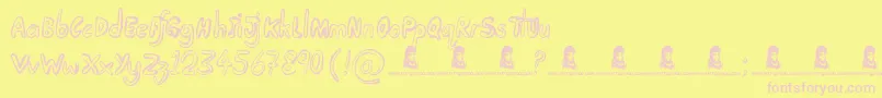TakingNotice Font – Pink Fonts on Yellow Background