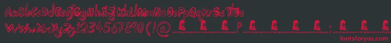 TakingNotice Font – Red Fonts on Black Background