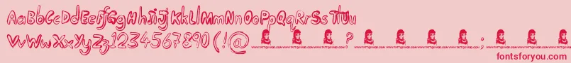 TakingNotice Font – Red Fonts on Pink Background
