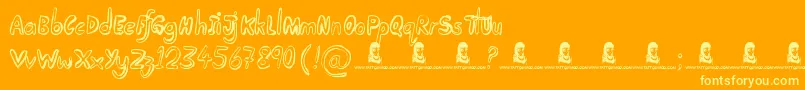TakingNotice Font – Yellow Fonts on Orange Background