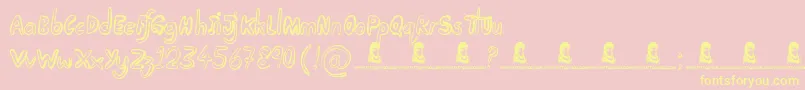 TakingNotice Font – Yellow Fonts on Pink Background