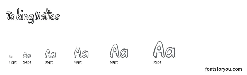 TakingNotice Font Sizes