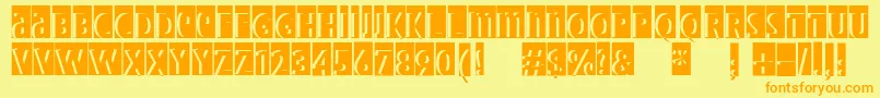 Czcionka Bradburysshadowpaseo – pomarańczowe czcionki na żółtym tle