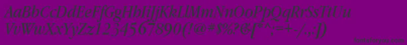 GaramondbooknarrowbttItalic-Schriftart – Schwarze Schriften auf violettem Hintergrund