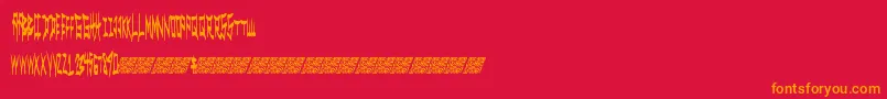 Metalspectacular-Schriftart – Orangefarbene Schriften auf rotem Hintergrund