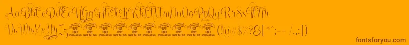 UndergonePersonaluse-Schriftart – Braune Schriften auf orangefarbenem Hintergrund