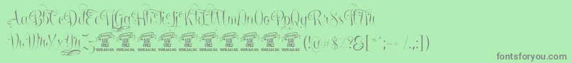 Czcionka UndergonePersonaluse – szare czcionki na zielonym tle