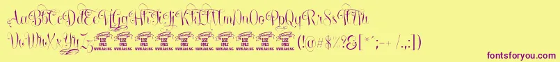 UndergonePersonaluse Font – Purple Fonts on Yellow Background