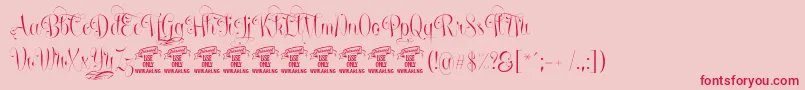 UndergonePersonaluse Font – Red Fonts on Pink Background