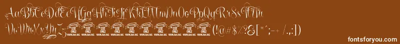 フォントUndergonePersonaluse – 茶色の背景に白い文字