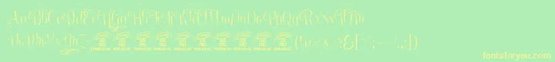 UndergonePersonaluse-fontti – keltaiset fontit vihreällä taustalla