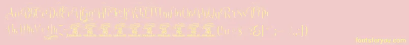 Подробнее о шрифте UndergonePersonaluse Шрифт UndergonePersonaluse – жёлтые шрифты на розовом фоне