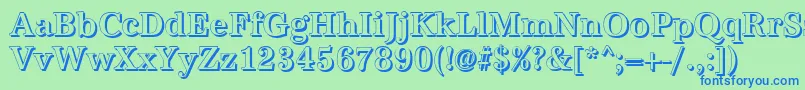 AntiquashCdMediumRegular Font – Blue Fonts on Green Background